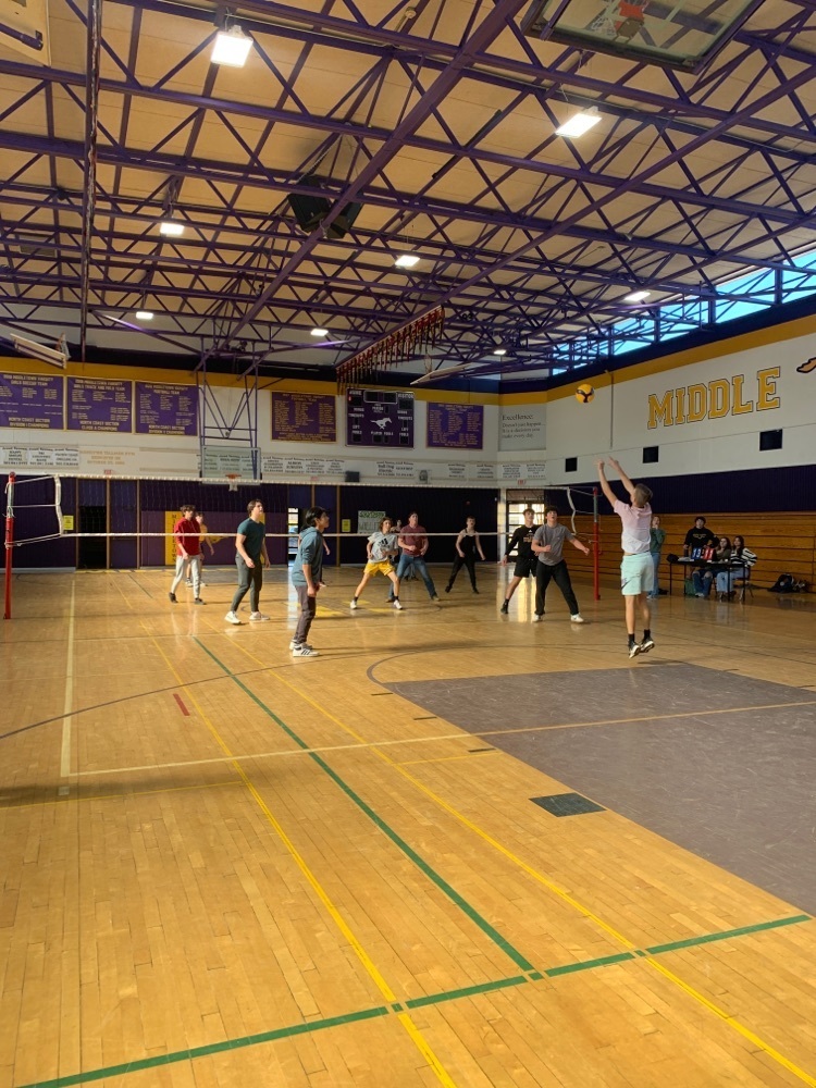 Sophomores vs Juniors intramural volleyball game at lunch. juniors ended up pulling off the win! 